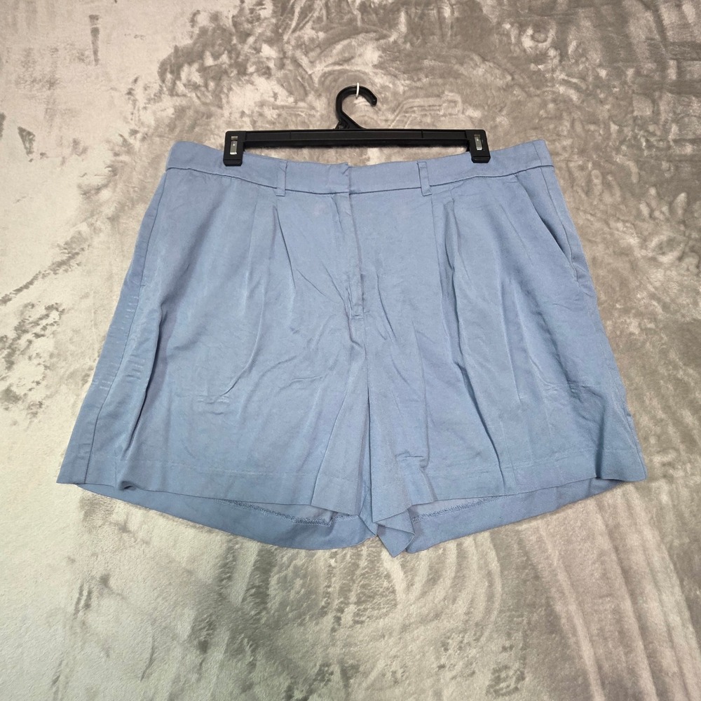 Old Navy Taylor Extra High-Rise Adjustable Waist Pleated Shorts Blue XL